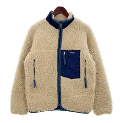 Patagonia パタゴニア ボア フリース ジャケット ブルゾン 90s アメリカ製 USA 85557 男女兼用 KIDS 12 ベージュ系 アウター IL17797■