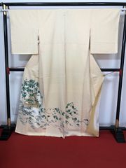 中古】しゃれ袋帯 正絹 黒地に斜め縞模様 切り嵌め 全通柄 洒落袋