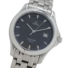 オメガ OMEGA シーマスター 2511.41 時計 メンズ ブランド 120m デイト クオーツ QZ ステンレス SS シルバー グレー OH・磨き済み 【中古】
