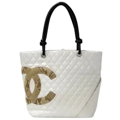 シャネル CHANEL バッグ カンボン レディース ブランド トートバッグ レザー パイソン ホワイト ベージュ ココマーク キルティング マトラッセ 【中古】