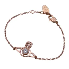 ヴィヴィアン・ウエストウッド Vivienne Westwood ブレスレット レディース ブランド オーブ メタル ピンクゴールド ラインストーン ビジュー 美品 【中古】