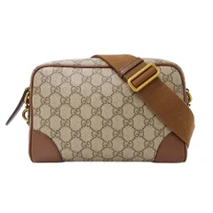 グッチ GUCCI バッグ レディース メンズ ブランド セカンドバッグ ショルダーバッグ 2way GGスプリームキャンバス GGエンブレム スモール クロスボディバッグ ベージュ ブラウン 821155 手持ち 肩掛け おしゃれ ロゴ 小さめ 【中古】
