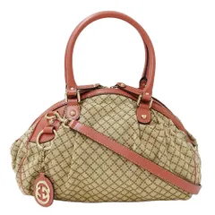 グッチ GUCCI バッグ レディース ブランド ハンドバッグ ショルダーバッグ 2way ディアマンテ スーキー キャンバス レザー ピンク ベージュ 223974 手持ち 肩掛け おしゃれ 大きめ おでかけ 通勤 普段使い 【中古】