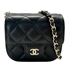 シャネル CHANEL バッグ レディース ブランド ショルダーバッグ  マトラッセミニ  ラムスキン ブラック ゴールド金具 かわいい 美品 【中古】