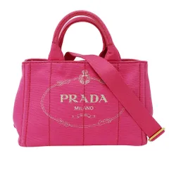 プラダ PRADA バッグ レディース ブランド ハンドバッグ ショルダーバッグ 2way キャンバス カナパ ミニ ピンク B2539G 手持ち 肩掛け おしゃれ 可愛い おでかけ 普段使い 【中古】