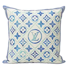 ルイ・ヴィトン LOUIS VUITTON クッション 枕 レディース メンズ ブランド バイザプール クッション LVタイルズ コットン ブルー M90753 おしゃれ かわいい インテリア 雑貨