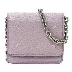 メゾン マルジェラ Maison Margiela 財布 レディース ブランド コインケース チェーンウォレット 4ステッチ レザー ライトパープル SA3UI0009 小銭入れ ミニ財布 コンパクト おしゃれ 【中古】