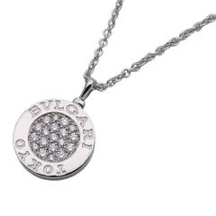 ブルガリ BVLGARI ネックレス レディース ブランド 750WG ダイヤモンド オニキス ブルガリブルガリ 25周年 日本限定 ホワイトゴールド ジュエリー 磨き済み 【中古】