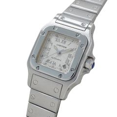 カルティエ Cartier 時計 レディース ブランド サントスガルベ SM デイト 自動巻き AT ステンレス SS W20044D6 シルバー 磨き済み 【中古】