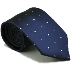 [HAVILAH MODE] ネクタイ ロングタイ 濃紺 小紋柄 白 グレー 水色 ウォッシャブル 洗える ビジネス 就活 結婚式 父の日 【L812】