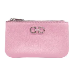 フェラガモ  Ferragamo 財布 レディース ブランド ダブルガンチーニ コインケース レザー ピンク 220383 キーケース 小銭入れ 小物入れ 無地 シンプル キーリング付き 【中古】