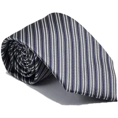 [HAVILAH MODE] ネクタイ ロングタイ グレー 白 紺 レジメンタル ウォッシャブル 洗える ビジネス 就活 結婚式 父の日 【L813】