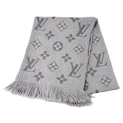 ルイ・ヴィトン LOUIS VUITTON マフラー レディース ブランド ストール モノグラム ウール エシャルプ・ロゴマニア グリペルル グレー M74742 秋冬 防寒 おしゃれ 可愛い 淡色 暖かい 【中古】