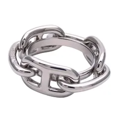 エルメス HERMES スカーフリング レディース メンズ ブランド ルガテ スカーフリング 90 シルバー おしゃれ おでかけ 箱付き 【中古】