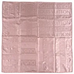 ルイ・ヴィトン LOUIS VUITTON スカーフ レディース ブランド シルク ピンク ロゴ シンプル 【中古】