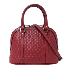 グッチ GUCCI バッグ レディース ブランド ハンドバッグ ショルダーバッグ 2way マイクロシマレザー レッド 449654 手持ち 斜めがけ おしゃれ ロゴ 小さめ 可愛い おでかけ 【中古】