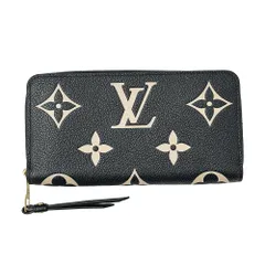 ルイ・ヴィトン LOUIS VUITTON 財布 レディース ブランド 長財布  モノグラムアンプラント アンプラント ジッピー・ウォレット ノワール M80481 ブラックベージュ 黒 【中古】