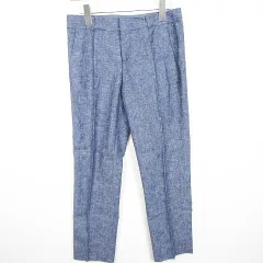 バナナリパブリック BANANA REPUBLIC テーパード パンツ ストレッチ 麻 綿 2 ブルー kz10498