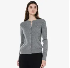 LACOSTE ラコステ ウール100% ケーブル カーディガン