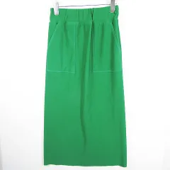 ローリーズファーム LOWRYS FARM タイト ロング スカート スリット ストレッチ M グリーン kz10770