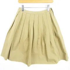 セラドール Cellar Door da VETTA プリーツ スカート 膝下丈 綿 40 ベージュ kz10800