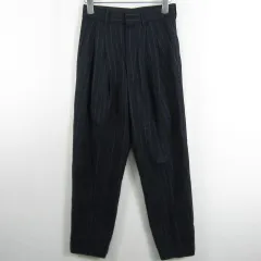 マカフィー MACPHEE トゥモローランド テーパード  パンツ ウール カシミヤ 34 ネイビー