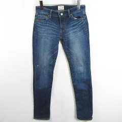 アングリッド UNGRID デニム パンツ ジーンズ ストレッチ 24 ブルー ダメージ加工 kz11042