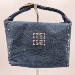 GIVENCHY（ジバンシィ） ロゴスタッズ デニム ハンドバッグ ブルー