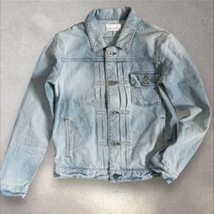 【美品】アッパーハイツ　デニムジャケット　サイズ0 日本製　 ブルー　upper hights　THE JEAN JACET　ウォッシュ加工　ダメージ加工　レディース