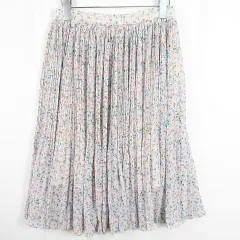 トランテアン ソン ドゥ モード 31 Sons de mode ギャザー スカート 膝下丈 38 ピンク 花柄 kz11147