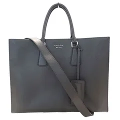 プラダ PRADA バッグ メンズ ブランド ハンドバッグ ショルダーバッグ 2way レザー ブラック ビジネス シンプル 【中古】