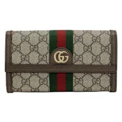グッチ GUCCI 財布 レディース メンズ ブランド オフィディア 長財布 GGスプリームキャンバス ブラウン 523153 GGスプリーム シェリーライン GGロゴ 定番 【中古】
