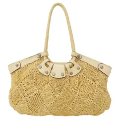 フェラガモ Ferragamo バッグ レディース ブランド ハンドバッグ レザー ナチュラル 編み込み 涼し気 春夏 おしゃれ おでかけ 【中古】