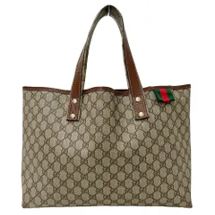 グッチ GUCCI バッグ レディース ブランド トートバッグ ショルダーバッグ GGプラス ブラウン ベージュ 211134 肩掛け 大容量 A4 通勤 通学 おしゃれ 【中古】