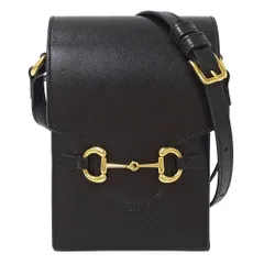 グッチ GUCCI バッグ レディース メンズ ブランド ショルダーバッグ ホースビット 1955 レザー ブラック 625615 黒 ミニバッグ 小さめ おしゃれ 【中古】