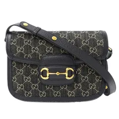 グッチ GUCCI バッグ レディース ブランド ショルダーバッグ ホースビット 1955 GGデニム ブラック 602204 黒 おしゃれ 【中古】