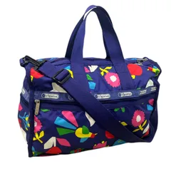 LeSportsac レスポートサック 2WAYボストンバッグ 花柄 ネイビー ロック式ファスナー