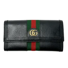 グッチ GUCCI 財布 レディース メンズ ブランド オフィディア 長財布  レザー ブラック 719886 オフィディア シェリー ゴールド金具 GGロゴ アウトレット 【中古】