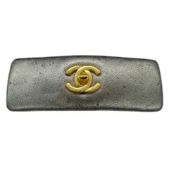 シャネル CHANEL バレッタ レディース ブランド ヘアアクセサリー 髪留め レザー ターンロック ココマーク メタリック ゴールド金具【中古】