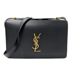 サンローラン SAINT LAURENT バッグ レディース ブランド カサンドラ ロゴ サッチェル ショルダーバッグ  レザー ブラック アコーディオン フラップ 【中古】