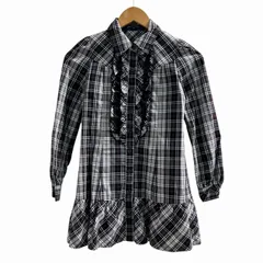 CHOPIN deux ショパンドゥ 美品 チェック ワンピース フリル グレー系 140㎝