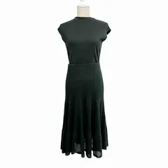 ノーリーズ Nolley's ニットワンピース ノースリーブ 切替 黒 ブラック 38 約M