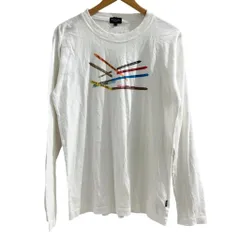 ポールスミスジーンズ Paul Smith JEANS Tシャツ カットソー プリント 長袖 白 ホワイト L ■MET1
