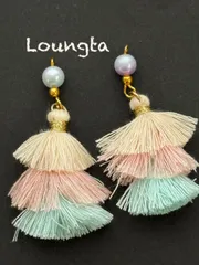 4120パールピアス タッセルピアス フリンジピアス 樹脂ピアス