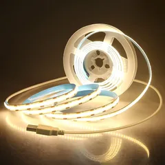 ALITOVE COB テープライトUSB ledテープ 5V 2M 320Leds/M 3000K電球色 フレキシブル 高密度 LEDテープライトCRI85+ FCOB COB LEDストリップライト 切断可能 取付簡単 非防水 イルミネーションライト  0