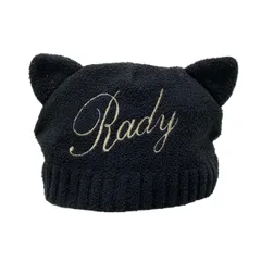 Rady(レディ) ニット帽 F - 黒 ラメ/刺繍/ネコ