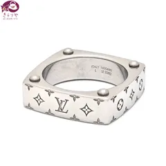 LOUIS VUITTON ルイヴィトン M00695 リング･モノグラム ボールド L 約21号 シルバーカラーメタル スクエア モノグラム･パターンの刻印 ヴァージル・アブロー イタリア製 現行品
