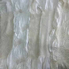 帯揚げ　絞り  白系 ホワイト系 まとめて5枚セット ハンドメイド リメイク用 まとめ買い まとめ売り 着物 レトロ kimono #きもの猫田 T447