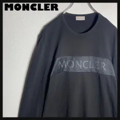MONCLER モンクレール ロンT メッシュ切替 ロゴワッペン 黒 M