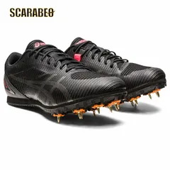 アシックス 陸上 スパイク オールウェザー 土トラック兼用 HEATFLAT 12 1093A195 001 メンズ レディース ASICS 001:Black/Gunmetal 24.5